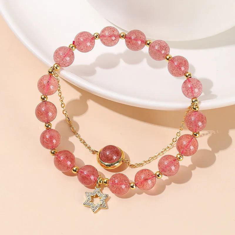 Natural jade green crystal bracelet with fresh design for women and girls