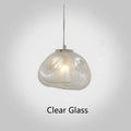 Postmodern light luxury glass decorative chandelier in amber finish with fabric body and push-button switch