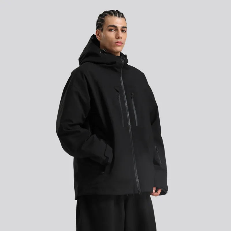 Men's loose zip ski suit jacket in polyester fibre, waterproof windproof, available in six colours and sizes S to XXL