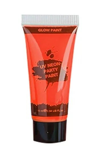 25ml tubes of neon face and body paint in six colours: red, yellow, green, purple, orange, pink