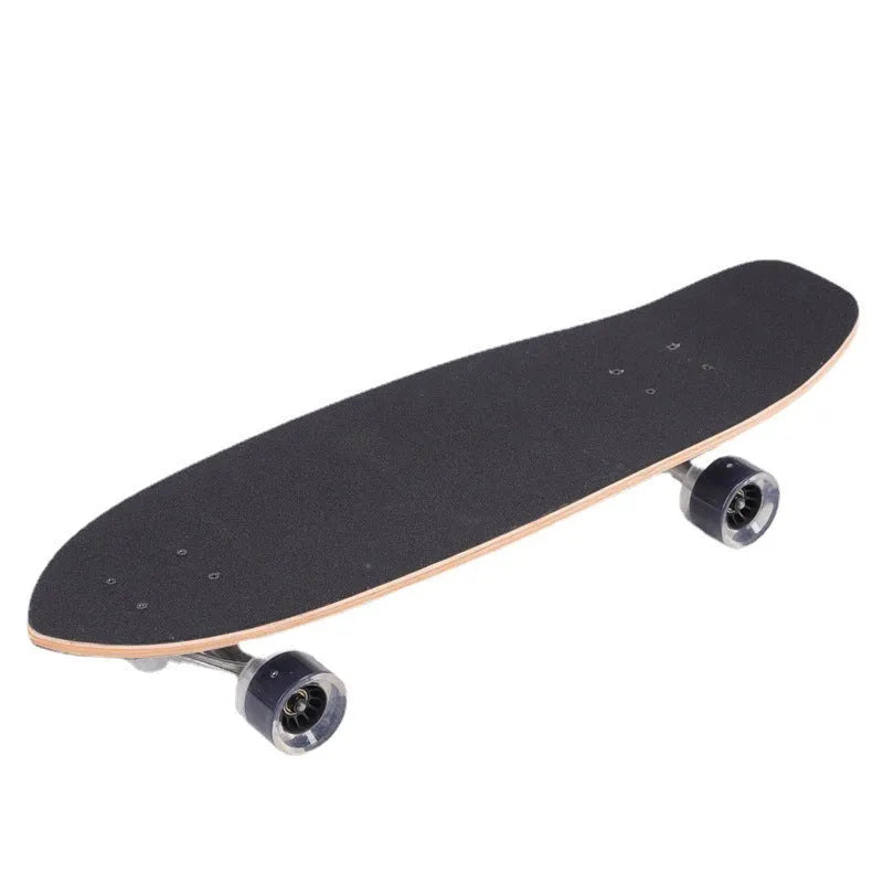 White wooden street scooter with 31-inch maple deck for urban riding
