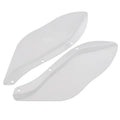 A pair of black and transparent ABS plastic side wing head covers for a Harley-Davidson Touring motorcycle.