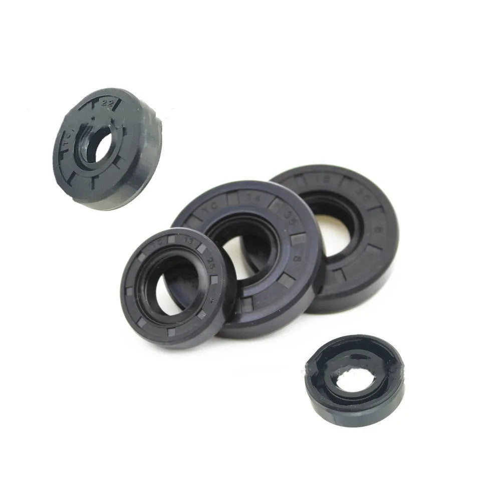 Motorcycle engine oil seal kit with 45-68mm diameter seals in seven size configurations for AG100 models