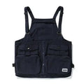 Loose fit women's waistcoat vest in khaki colour made from thin polyester fabric for casual leisure wear