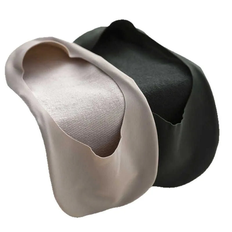 Men's solid colour pure cotton invisible boat socks laid flat, showing no-show design.