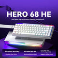 Magnetic axis keyboard with RGB lighting showing side-engraved design and gradient colour options