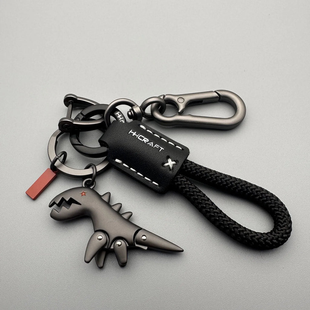 Cartoon little dinosaur keychain in zinc alloy, a schoolbag pendant in one of eight styles
