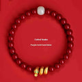 Handmade cinnabar snake year bracelet with 6mm or 8mm beads, Chinese zodiac design