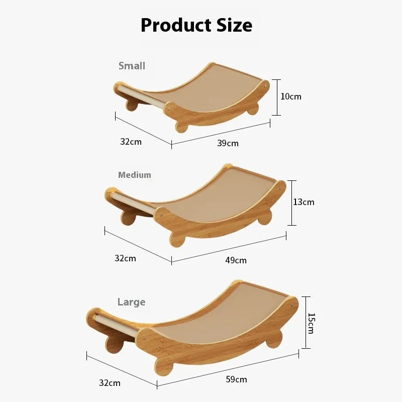 U-shaped sisal cat scratching board lounge chair in natural colour with cloth frame.