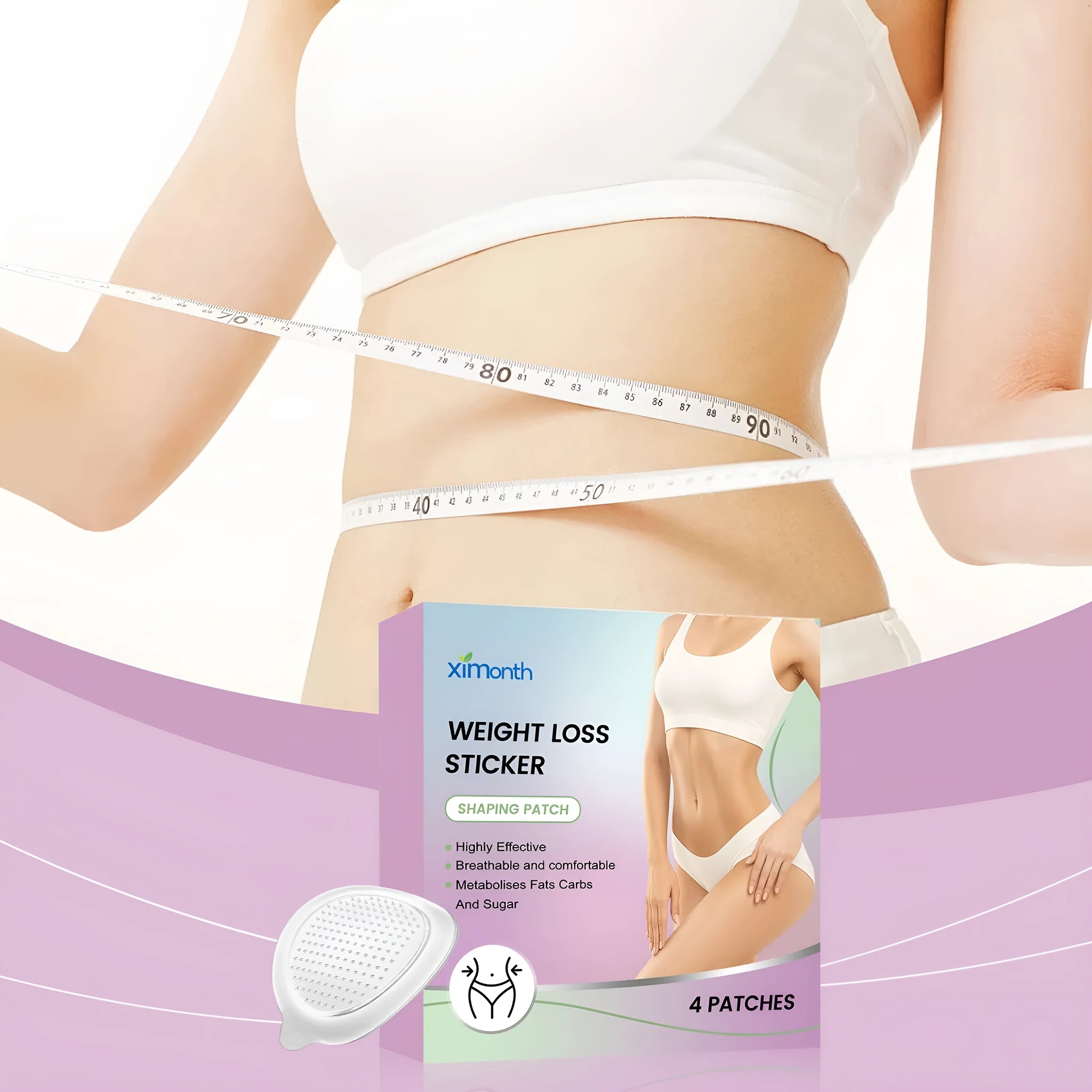 Four-piece pack of body nursing adhesive bandages with aloe and mint extracts for gentle skin care