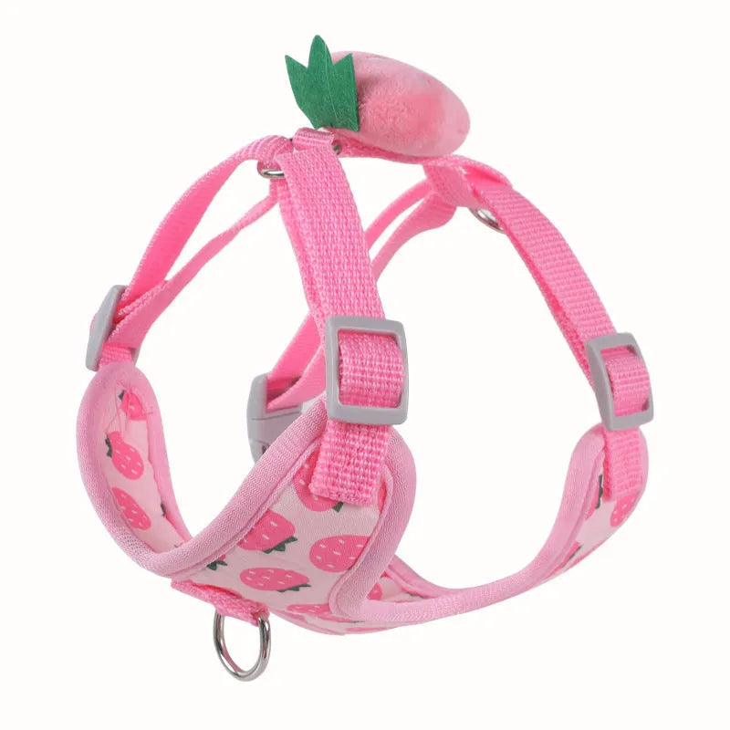 Reflective chest strap vest harness for small dogs with adjustable leash in avocado colour