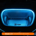 Tesla Model 3 and Y front console ambience light kit in soft silicone with pure white, warm white, and ice blue colour options.
