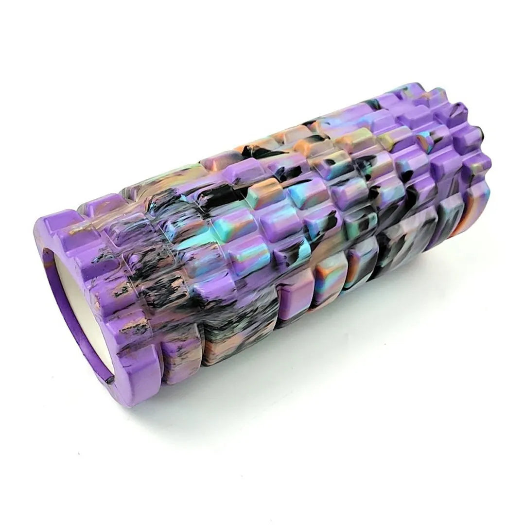 33cm long camouflage pattern EVA foam roller on a floor.