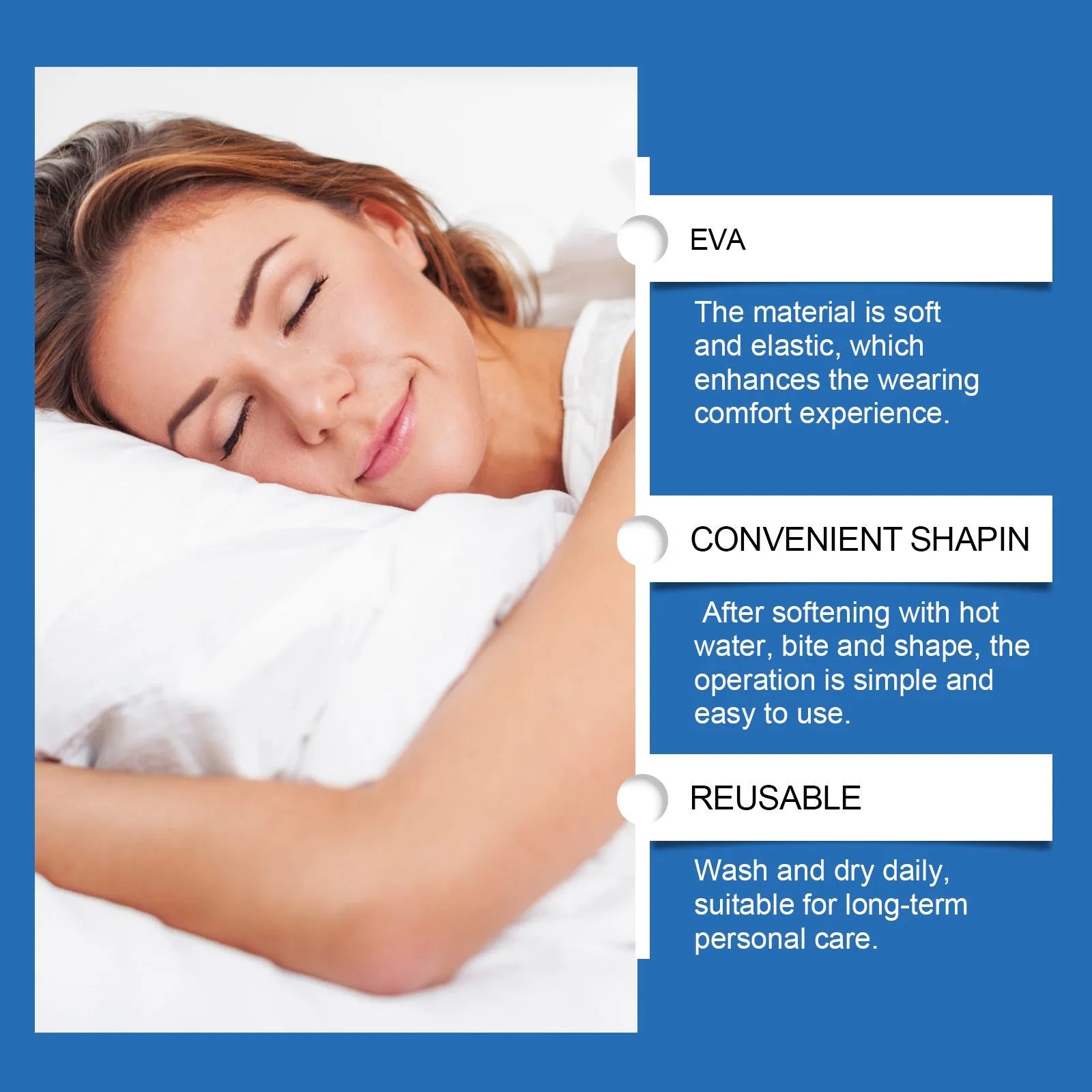 Anti-snoring stopper device for night-time sleep care in individual pack