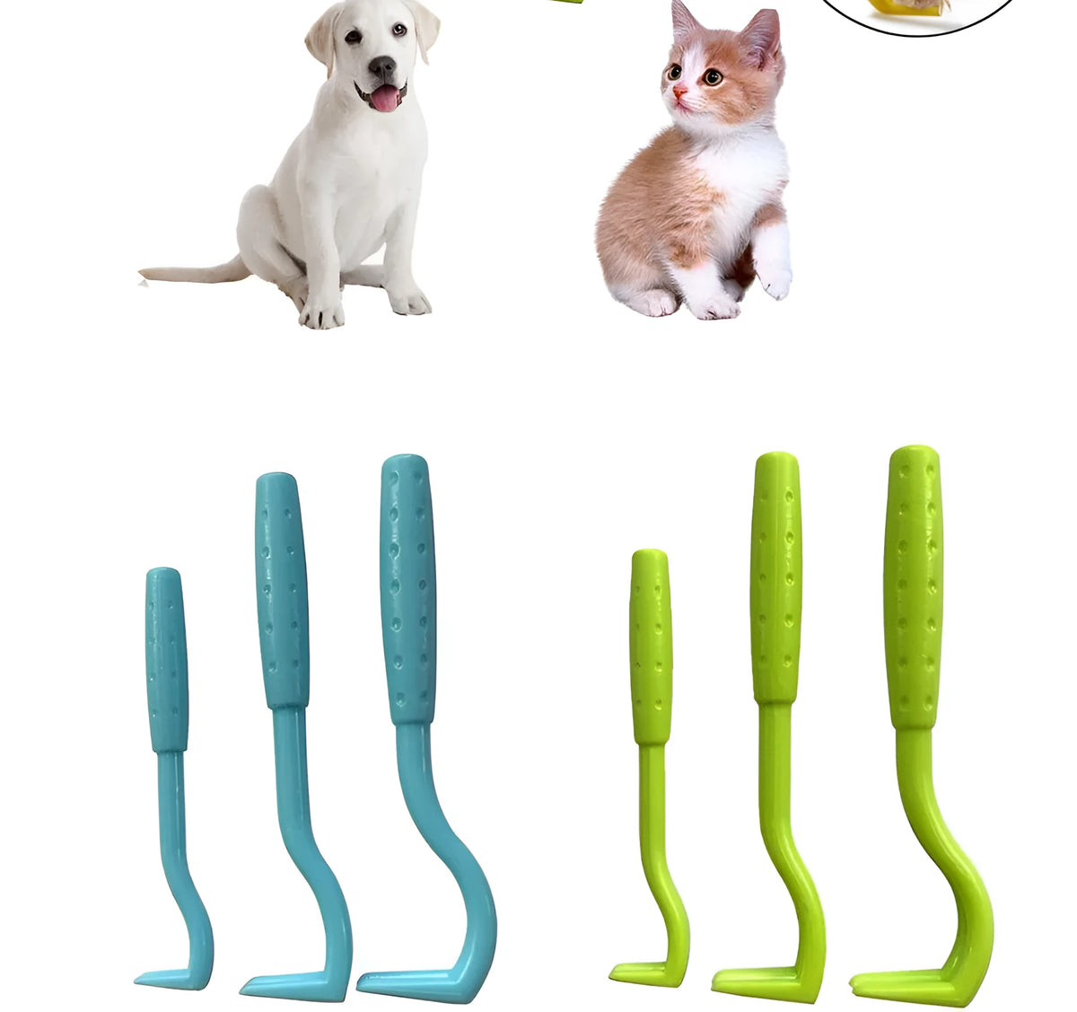 Pet lice remover comb in green or blue plastic, multi-pack for dogs and cats, flea and tick catcher.