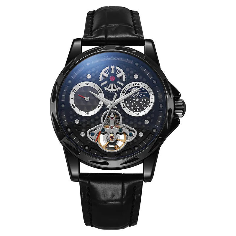 Men's business watch with luminous dial and waterproof construction showing 13mm thickness profile