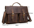 Small yellow brown Crazy Horse leather messenger bag with shoulder strap for men