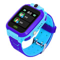 Blue children's waterproof smartwatch with colour touch screen on a silicone strap