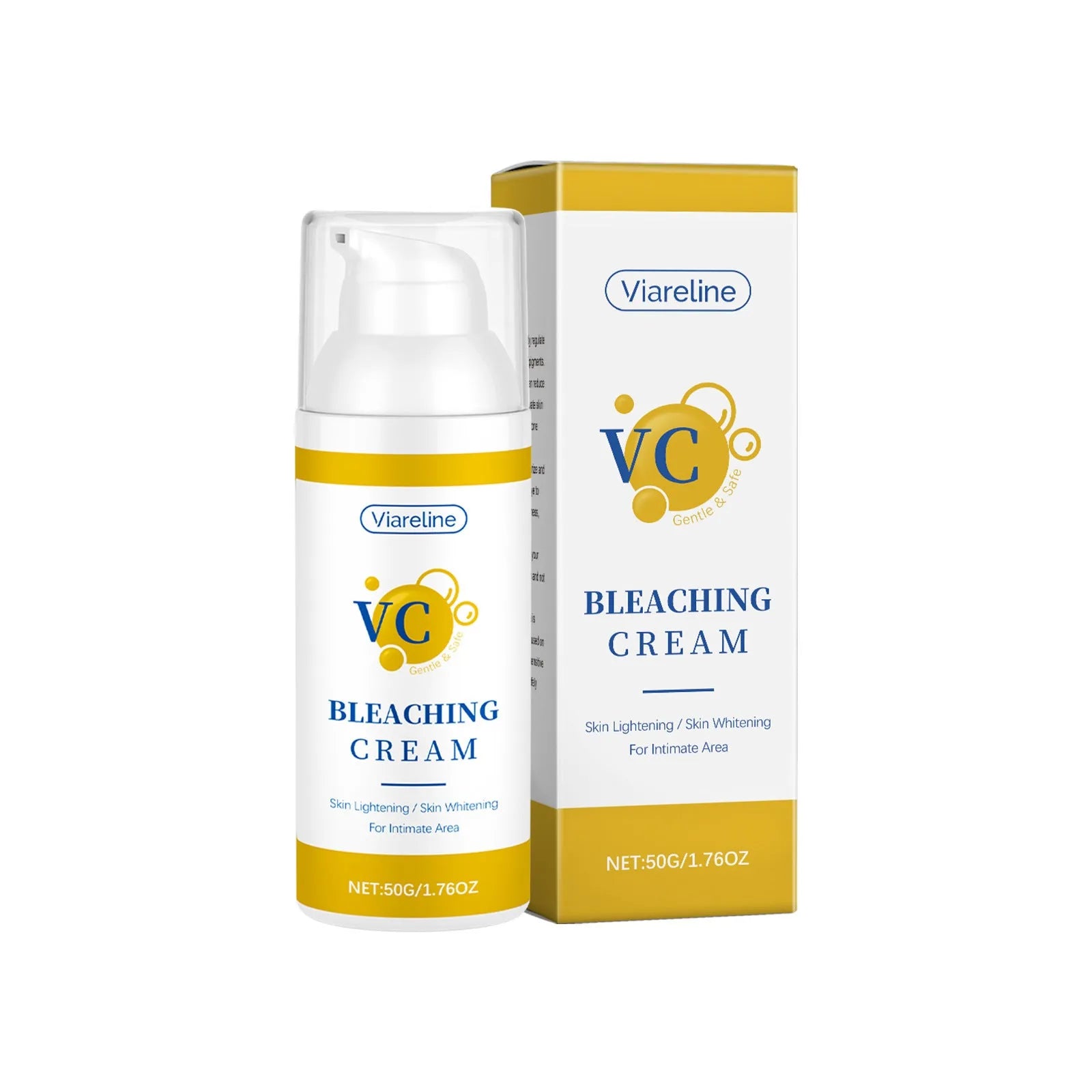 50g tube of whitening cream with vitamin C and titanium dioxide for facial skin lightening