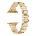 Alloy metal ladies watch bracelet for Apple Watch in silver, black, gold, rose gold, and Starlight colours, sizes 38-49mm