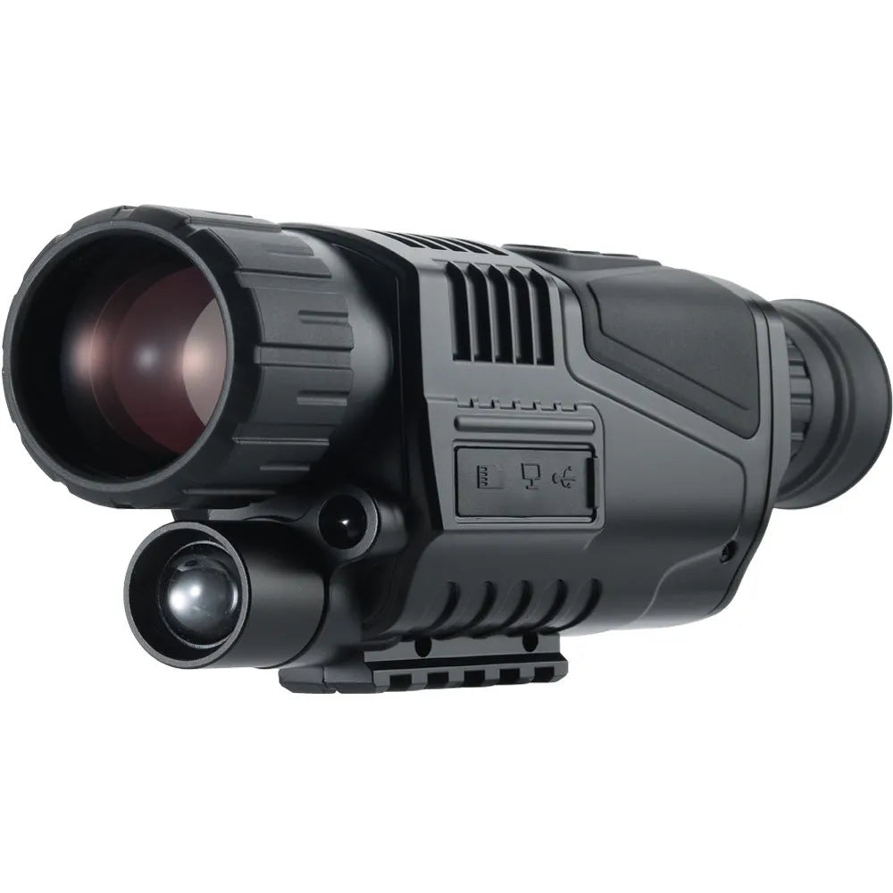 Outdoor infrared digital night vision telescope with rubber-coated body, 40mm lens, and storage bag for bird watching and travel