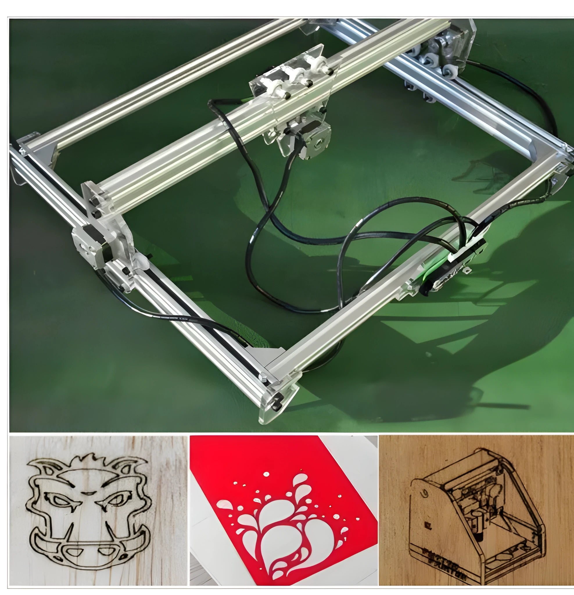 Miniature laser engraving machine with 400x300mm base plate for marking applications