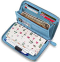 RFID-blocking card holder wallet in multiple solid colours showing PU leather construction