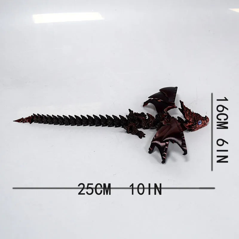 25cm red gold PLA plastic dragon wings decoration toy with dimensional display