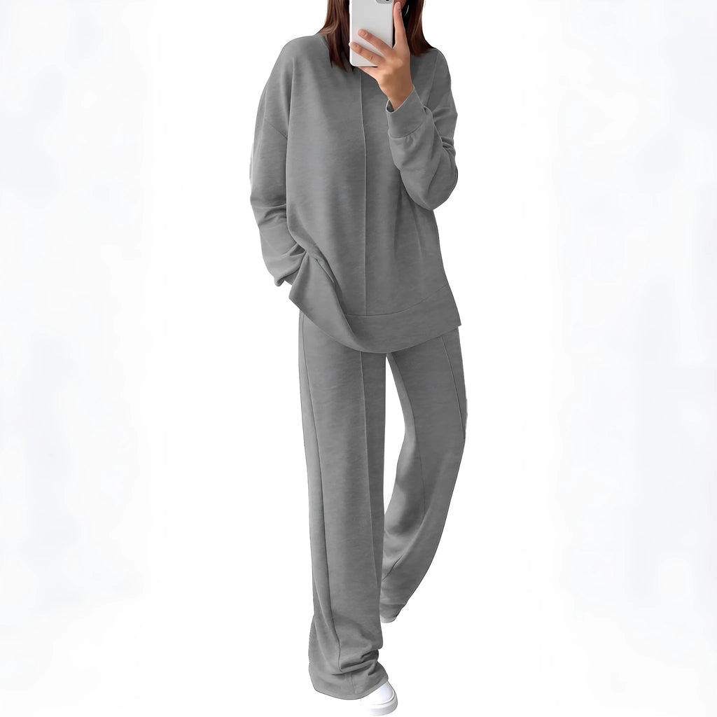 Women's polyester jogging suit set in Army Green, showing long-sleeve top and matching trousers.