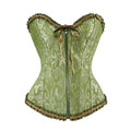 Women's black spandex zipper corset with jacquard texture on a mannequin, showing front closure.