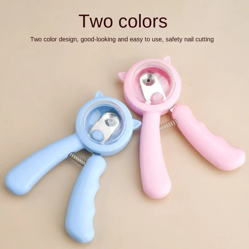 Professional stainless steel pet nail clipper with curved blades for dog and cat claw trimming