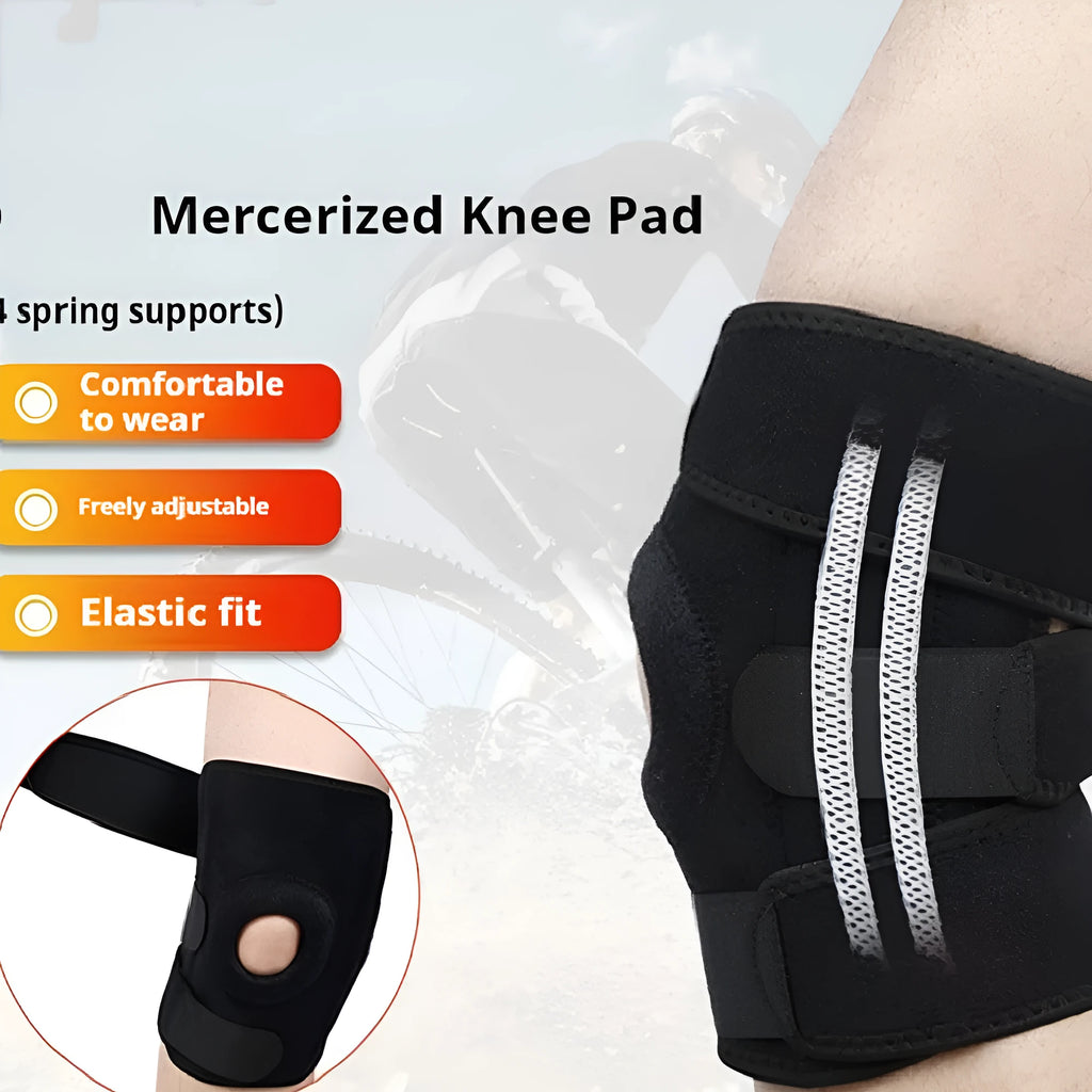 Spring support knee pad made from nylon mercerised cloth for sports like running and basketball