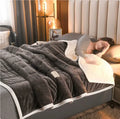 150cm x 200cm fleece blanket with three-layer composite-thickening construction in coral fleece polyester fabric