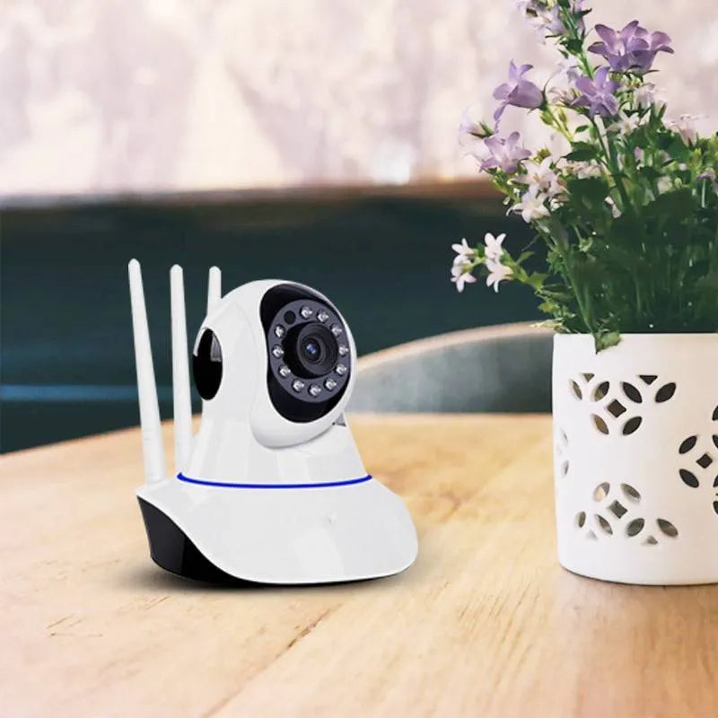 White wireless dome surveillance camera with 3.6mm lens for HD night vision monitoring