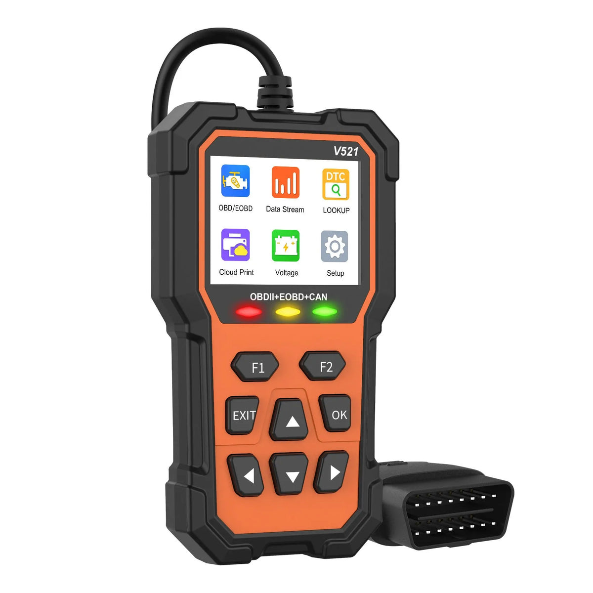 V521 car fault diagnosis instrument with 11 languages, 12-16V, for all vehicle models, with storage bag
