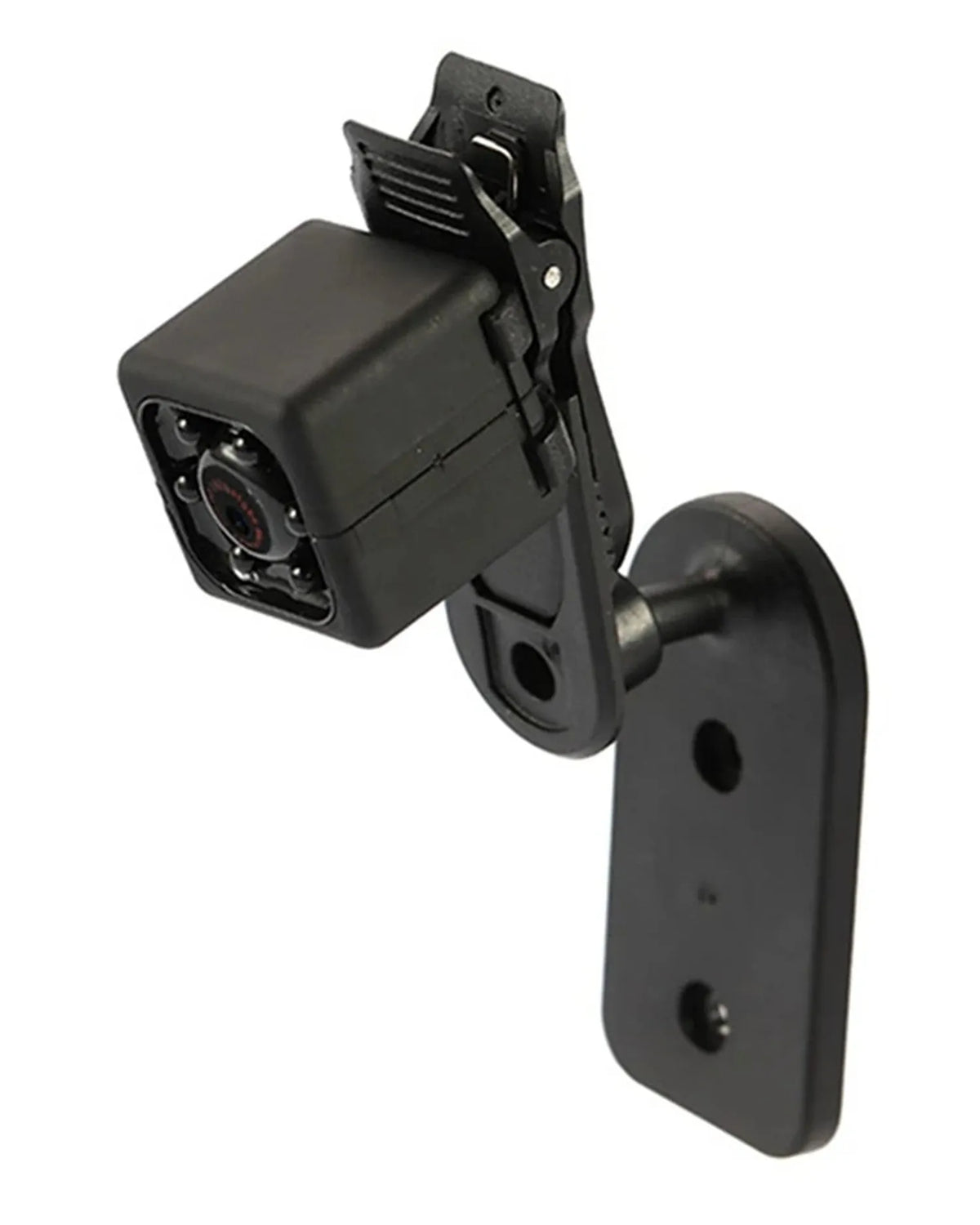 Black mini dashcam with USB cable showing 1080P and infrared night vision specifications