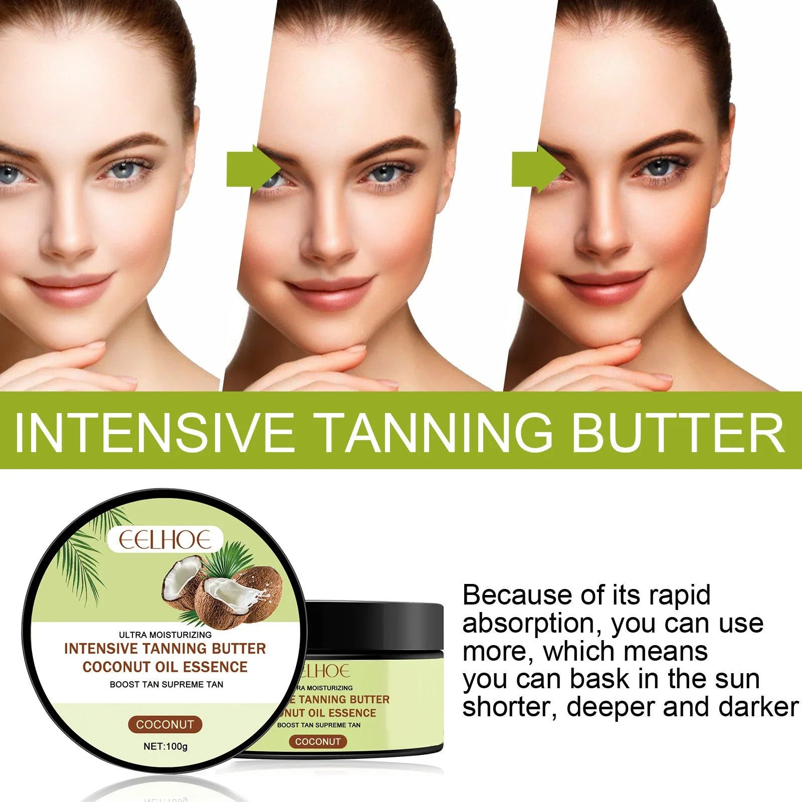 Coconut Help Black Frost Even Help Outdoor skin tanning cream tub, 100g size.