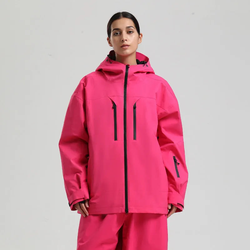 Men's loose zip ski suit jacket in polyester fibre, waterproof windproof, available in six colours and sizes S to XXL