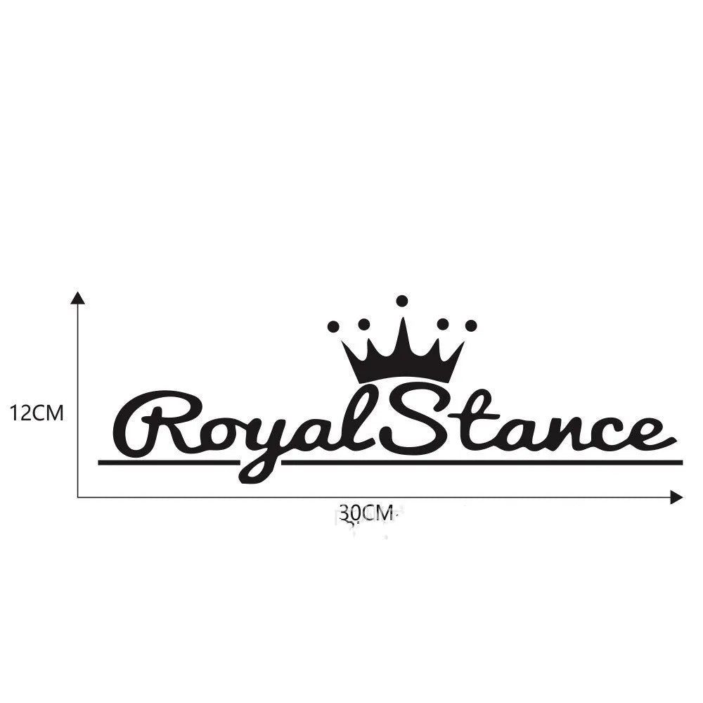 Reflective crown car sticker on vehicle measuring 30cm by 12cm with PET vinyl construction