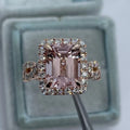 Rose gold electroplated alloy ring with geometric shape design showing angular lines and metallic finish