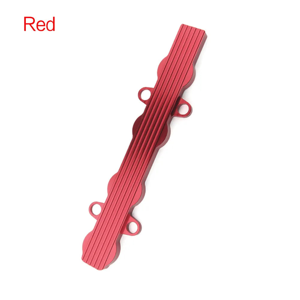 Aluminium alloy engine hood cover in blue, red, or silver with optional mounting holes