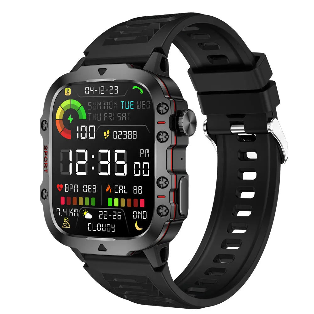 QX11 Smart Bluetooth Watch in black with zinc alloy case and TFT screen for health monitoring