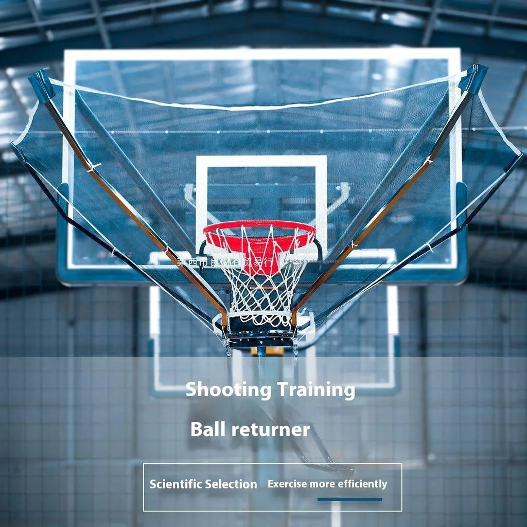 Basketball training ball return with cowhide and iron construction, hanging for portable shooting practice