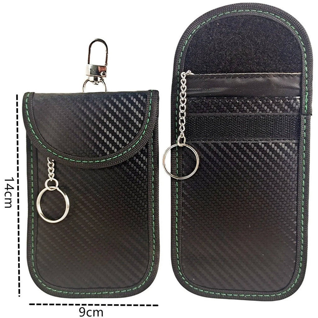 Faraday bag key protector signal blocking RFID pouch for key fob in blue, green, red and white