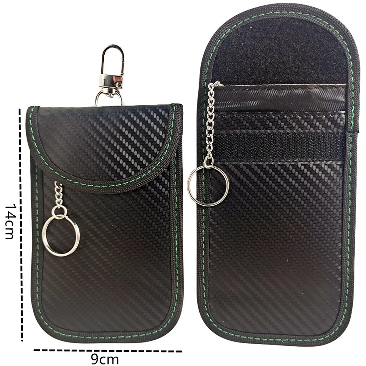 Faraday bag key protector signal blocking RFID pouch for key fob in blue, green, red and white