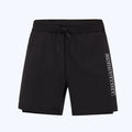 Men's long-sleeved sunscreen swimsuit in white top and double-layer beach swim trunks for swimming and surfing