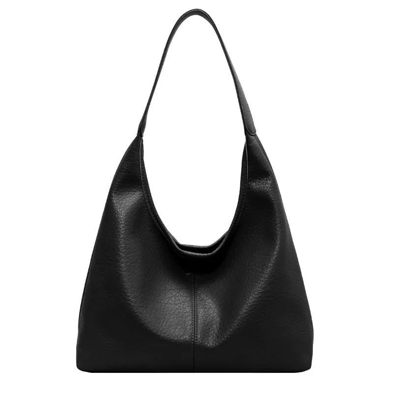 2Pcs women's soft PU shoulder bag set with small wallet in beige, horizontal square shape, daily matching handbag