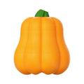 Orange pumpkin-shaped plastic dog toy measuring 10.3cm with optional rope attachment for fetch games