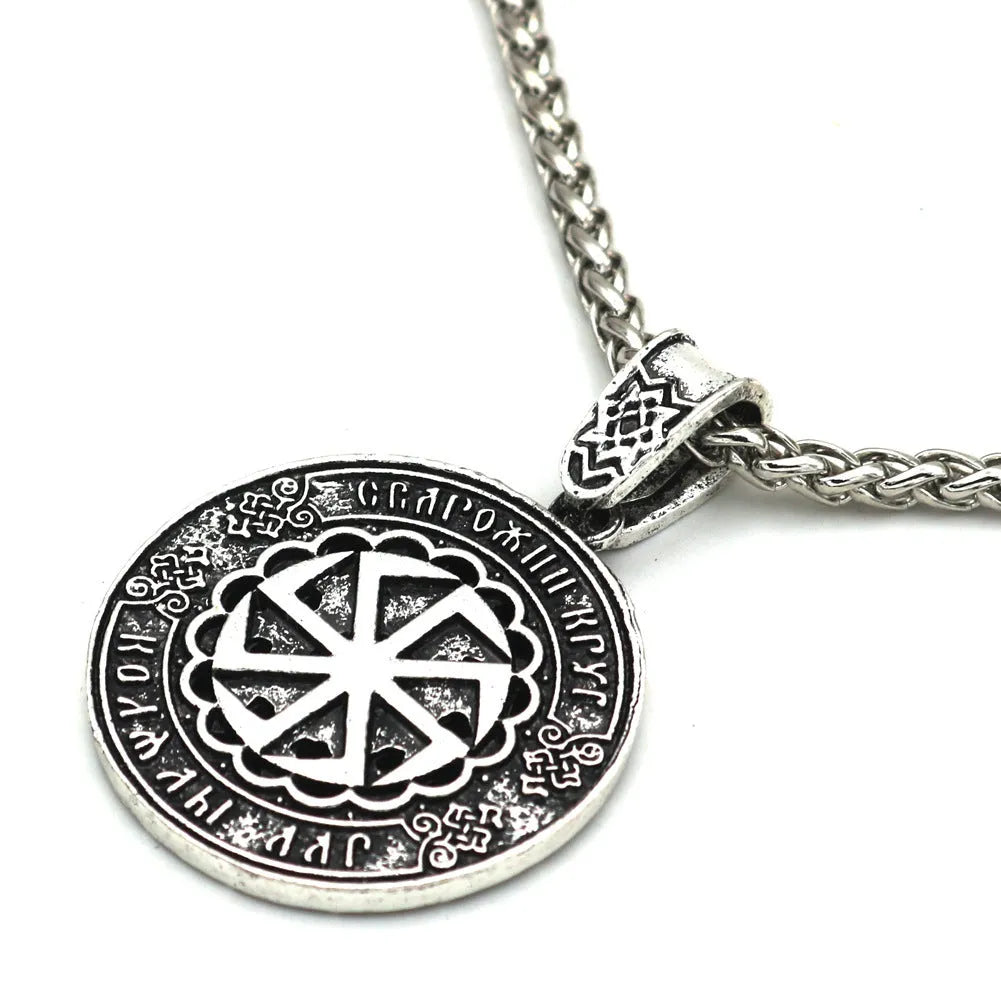 Lunavin ODing logo pendant necklace with adjustable chain in antique silver or bronze finish