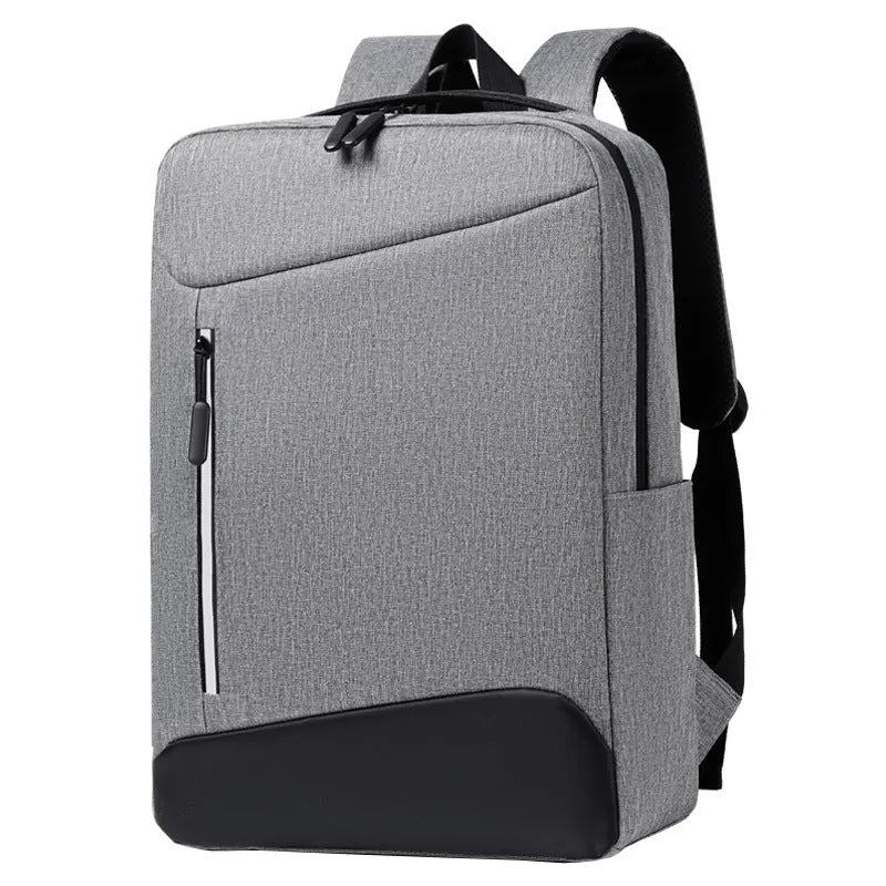 Men's solid-colour waterproof Oxford cloth business backpack with curved shoulder straps